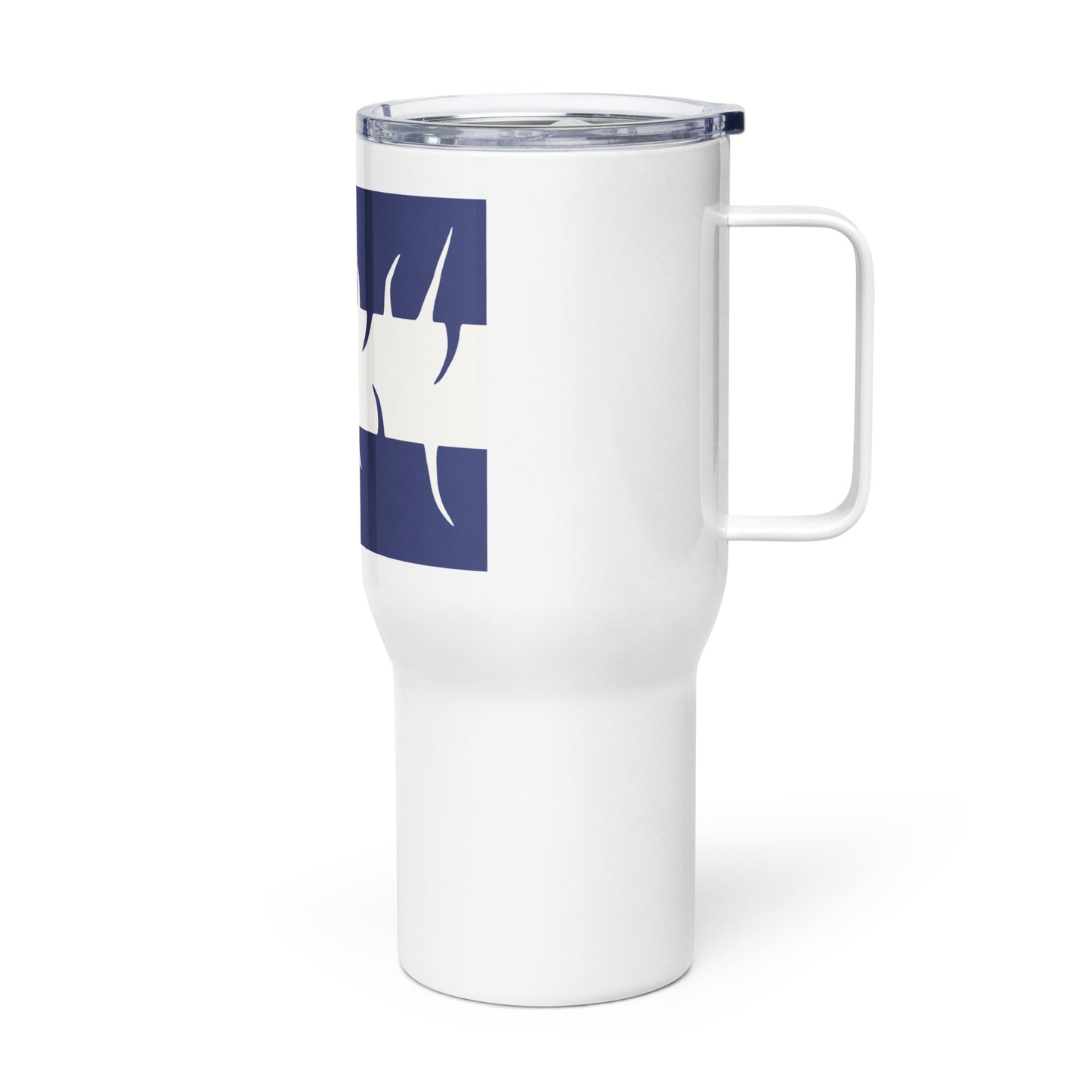 Travel mug with a handle