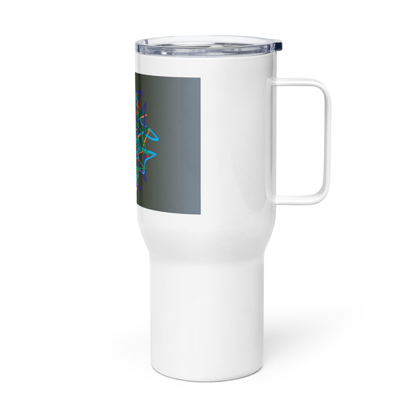 Travel mug with a handle