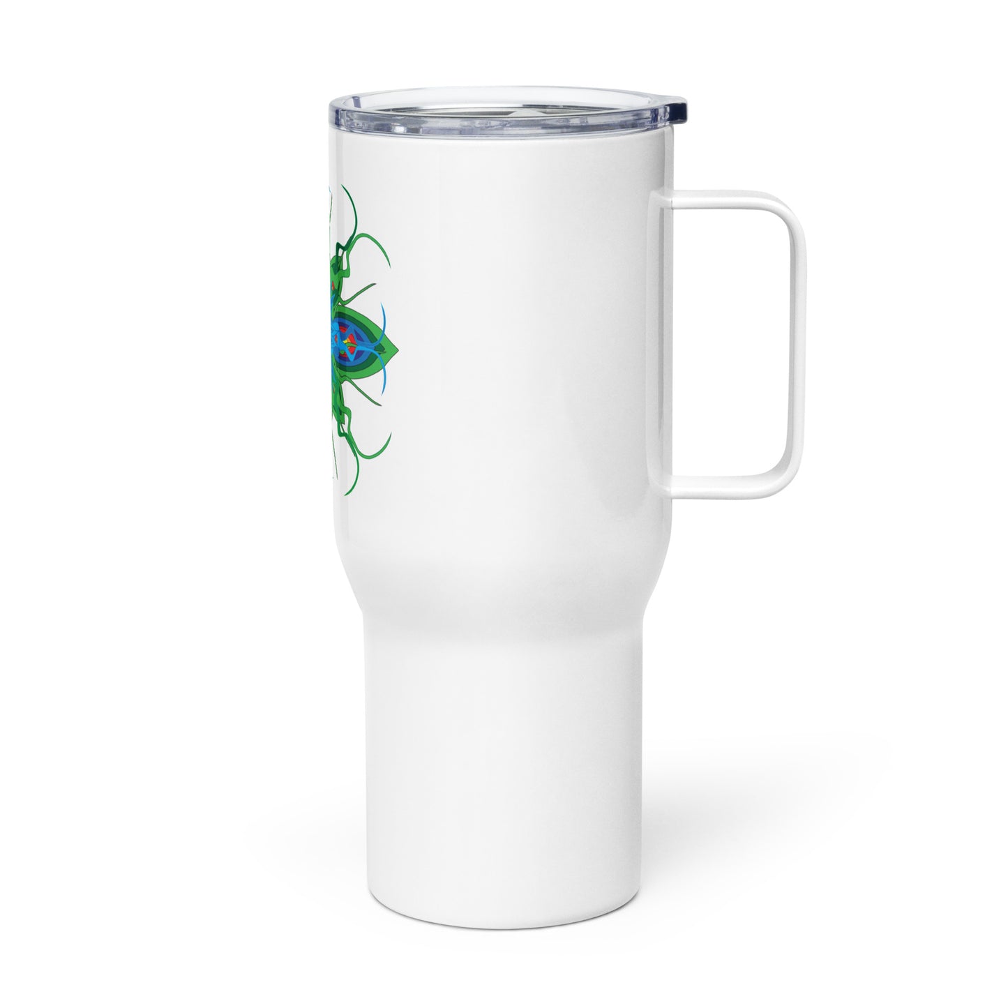 Travel mug with a handle