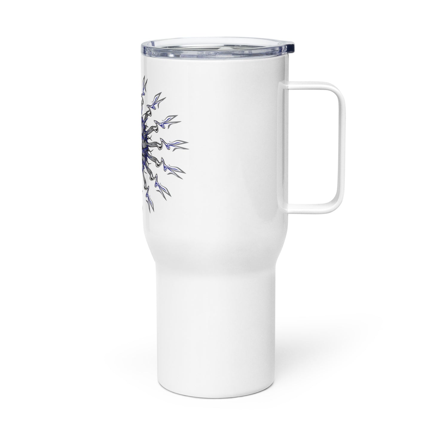 Travel mug with a handle