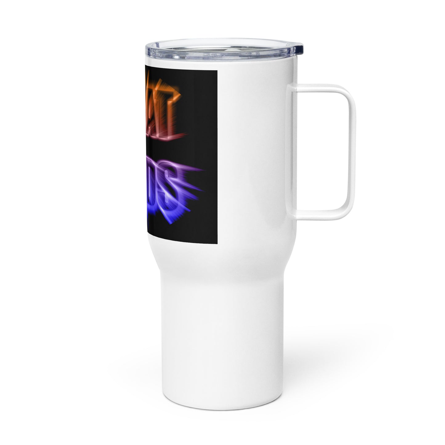 Travel mug with a handle