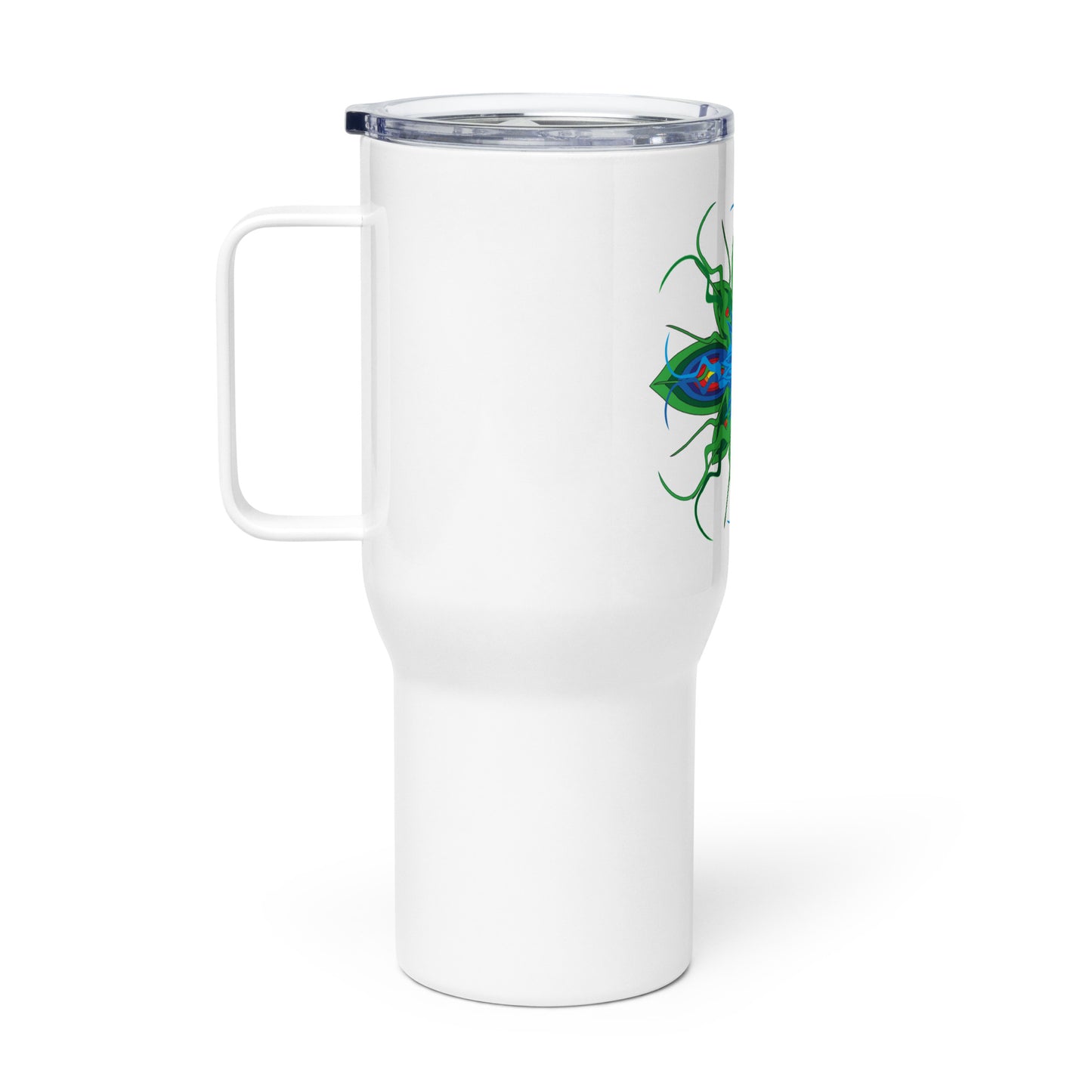 Travel mug with a handle