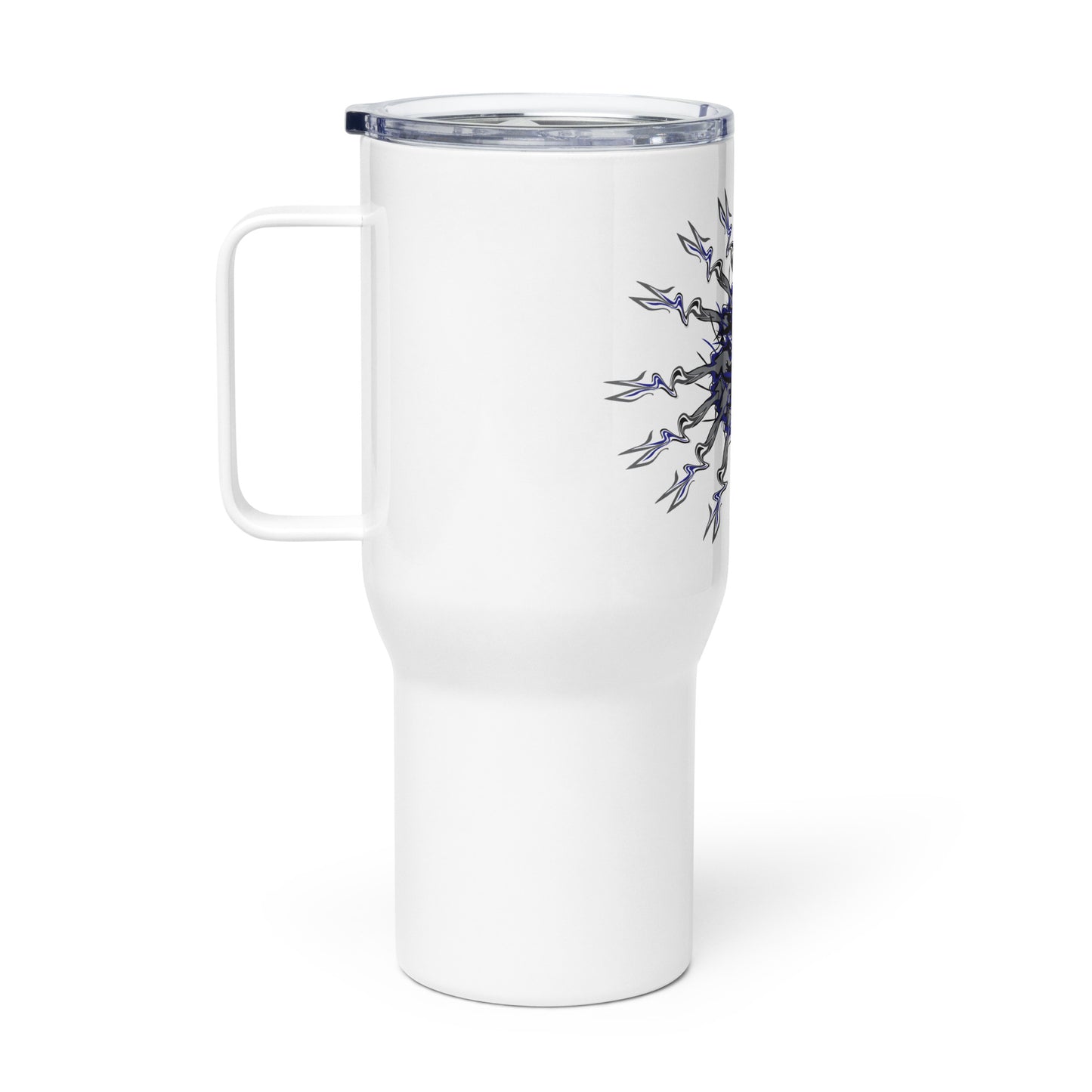 Travel mug with a handle