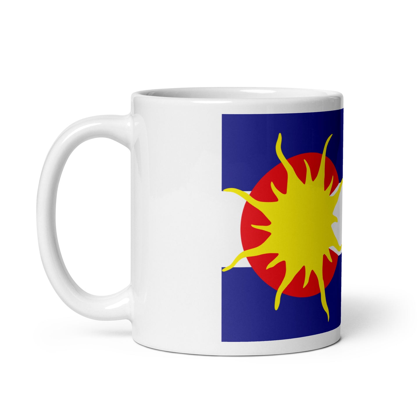 White glossy mug