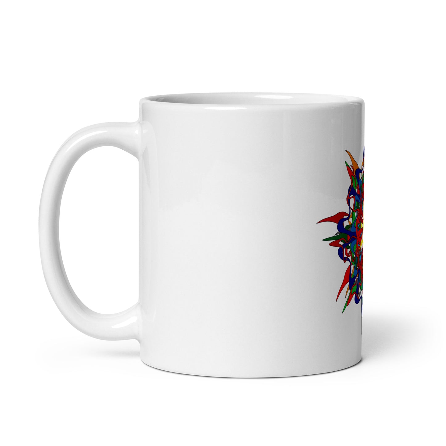 White glossy mug