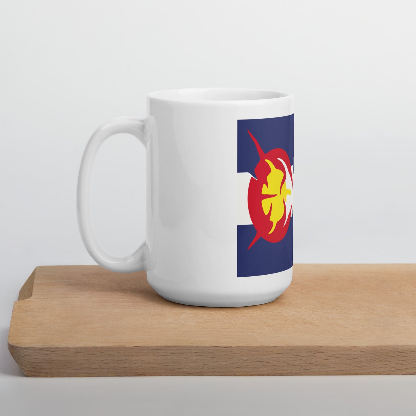 White glossy mug