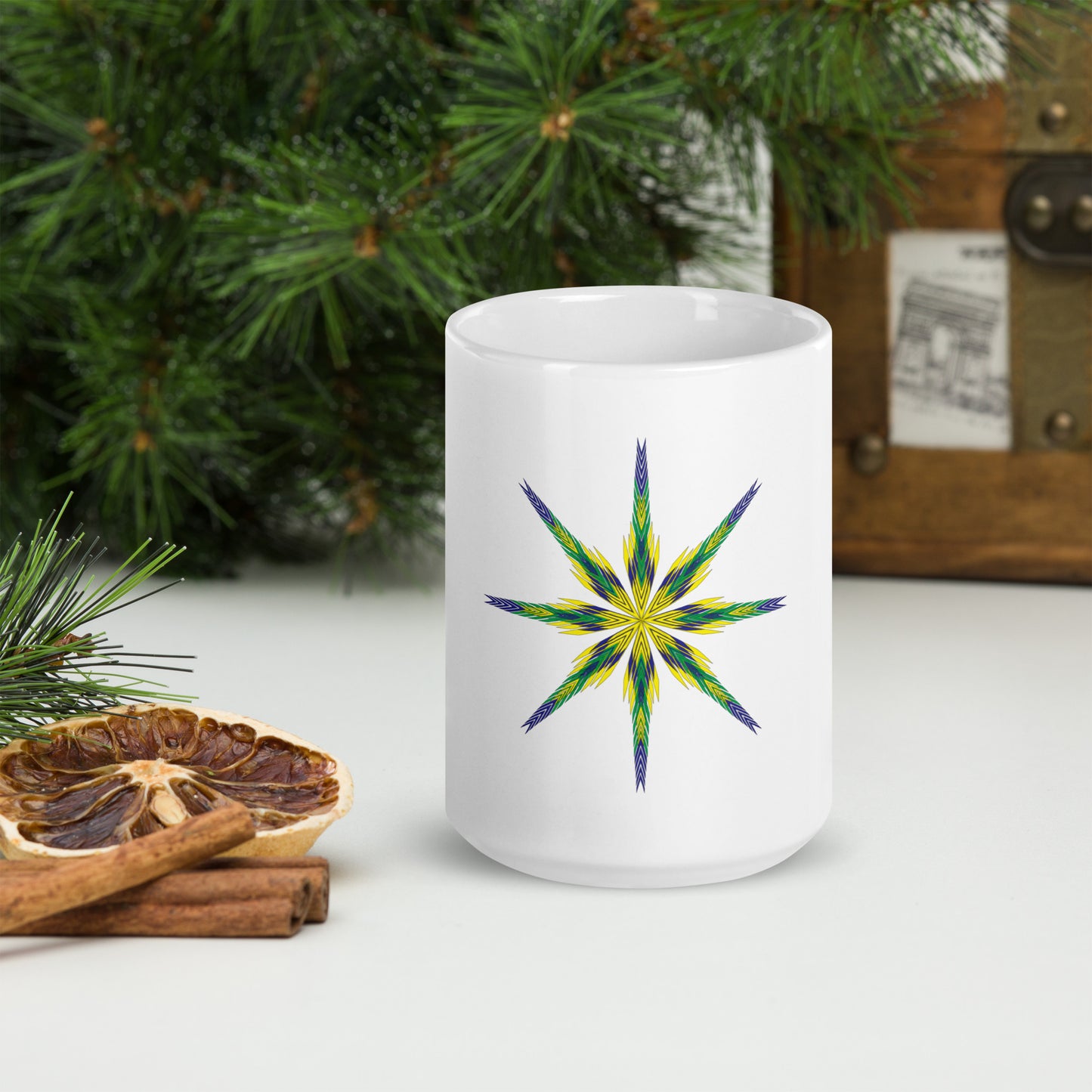 White glossy mug