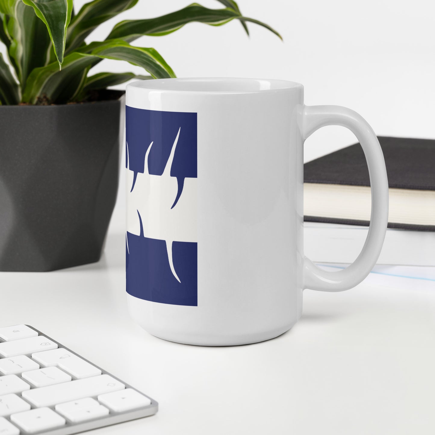 White glossy mug
