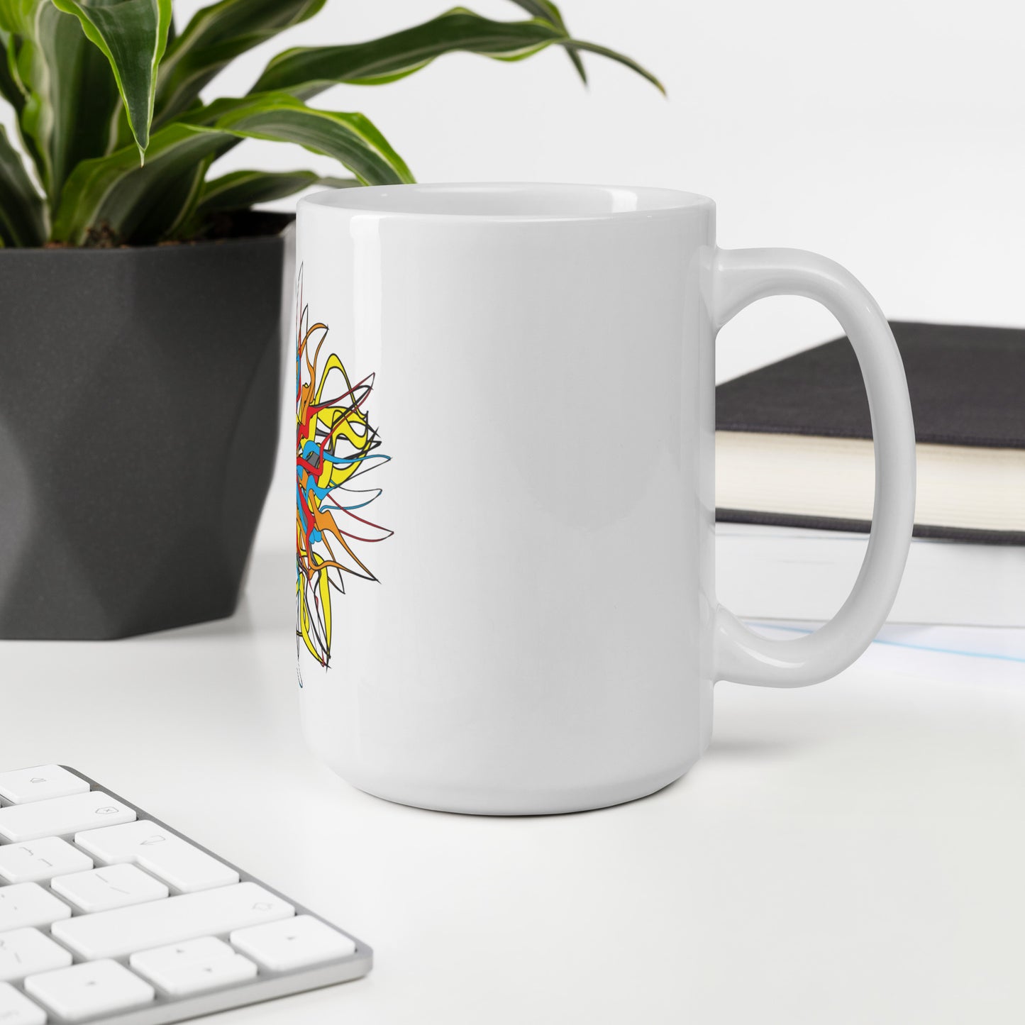 White glossy mug