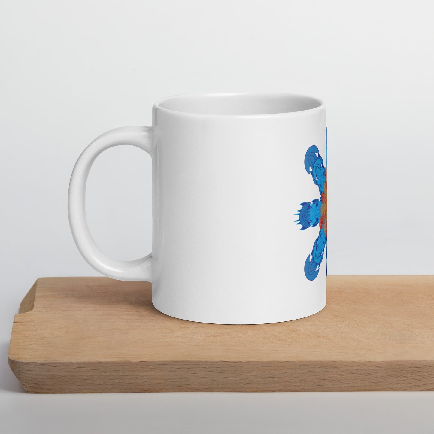 White glossy mug