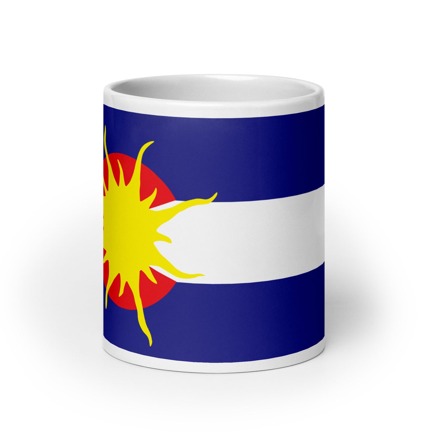 White glossy mug