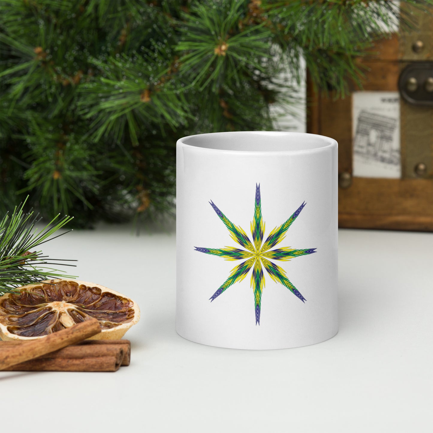 White glossy mug