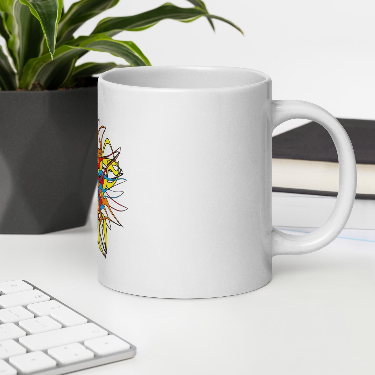 White glossy mug