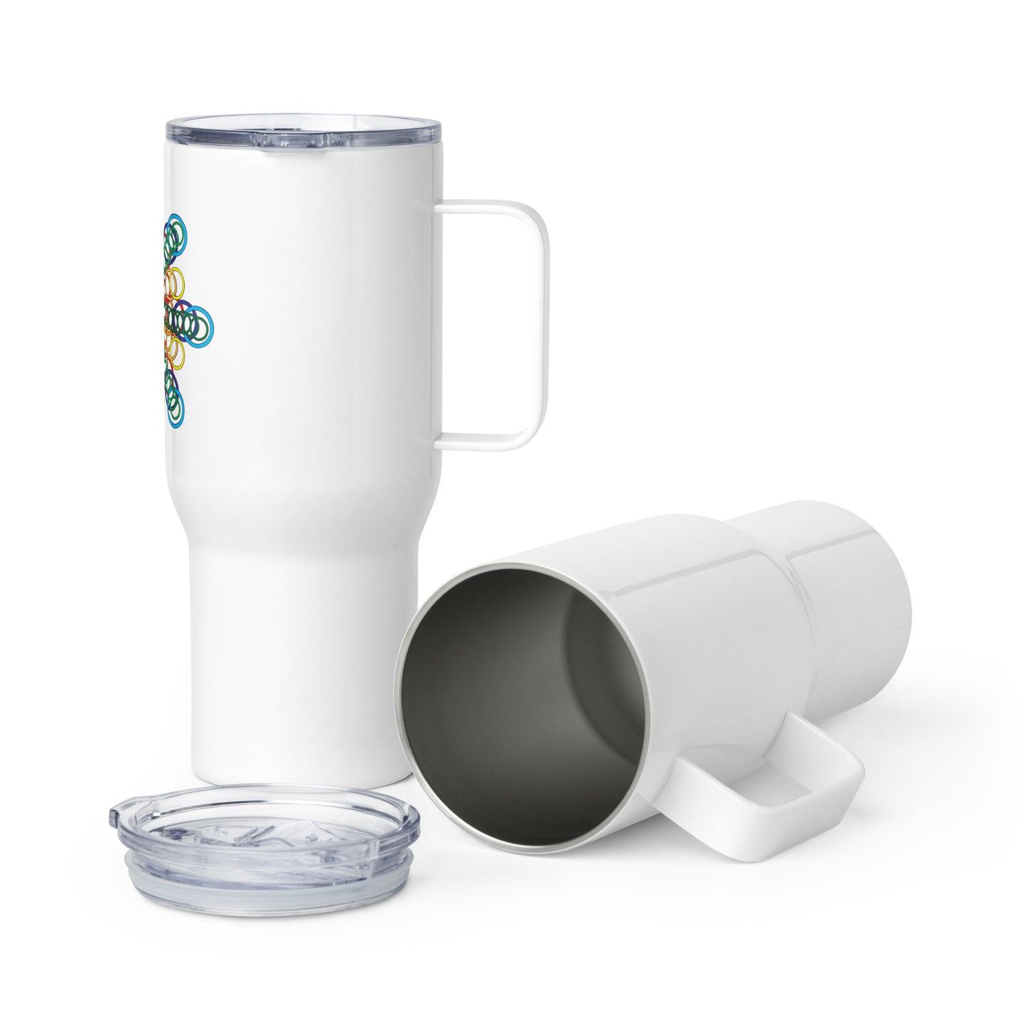 Travel mug with a handle