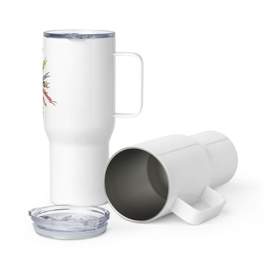 Travel mug with a handle