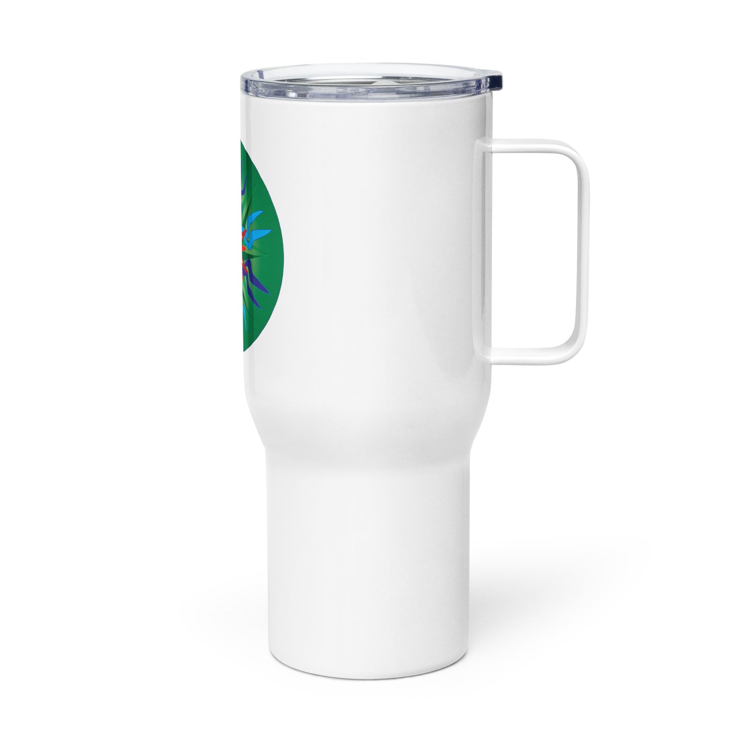 Travel mug with a handle