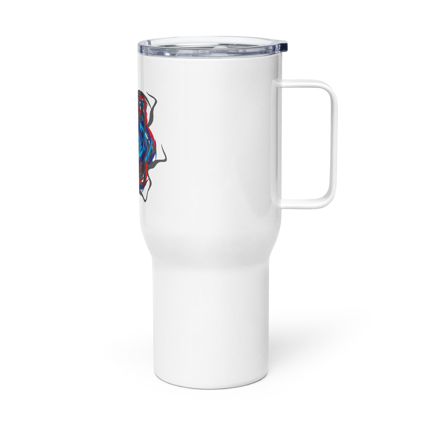 Travel mug with a handle