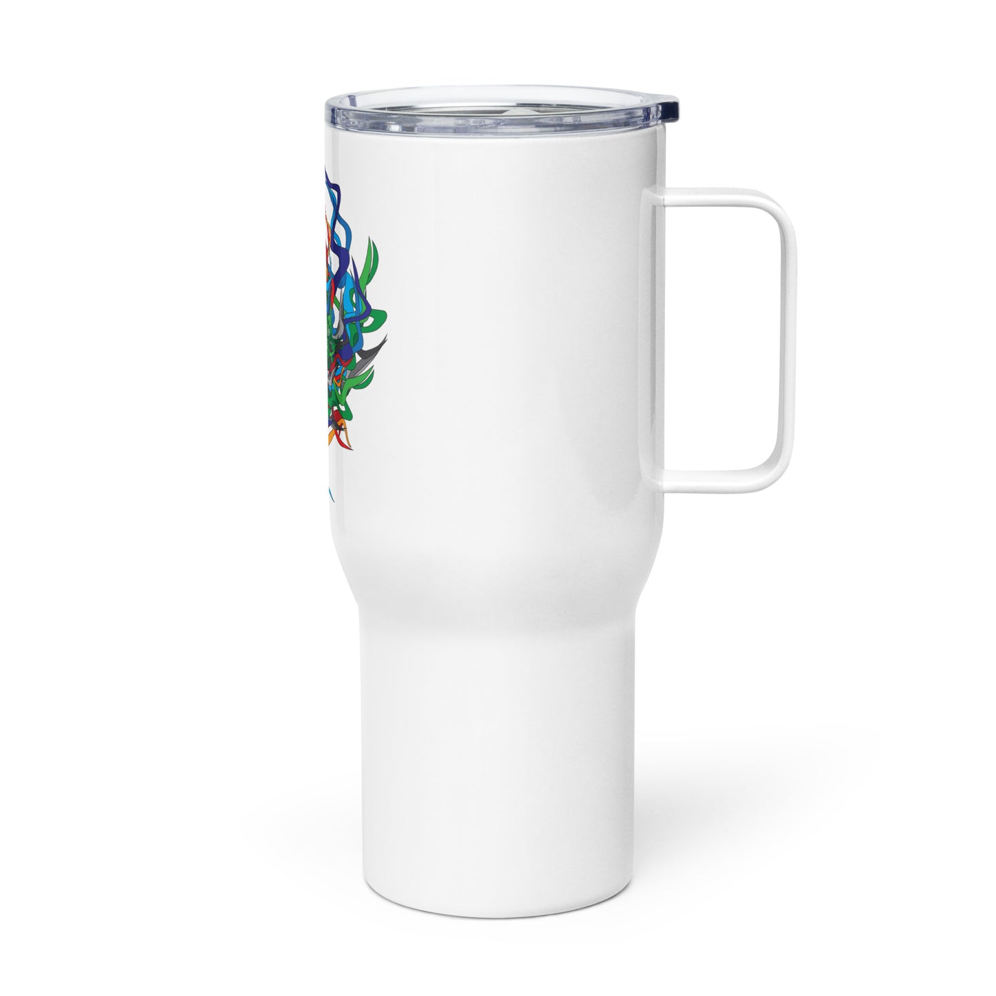 Travel mug with a handle