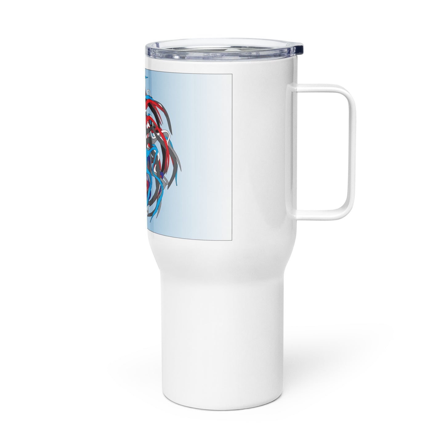 Travel mug with a handle