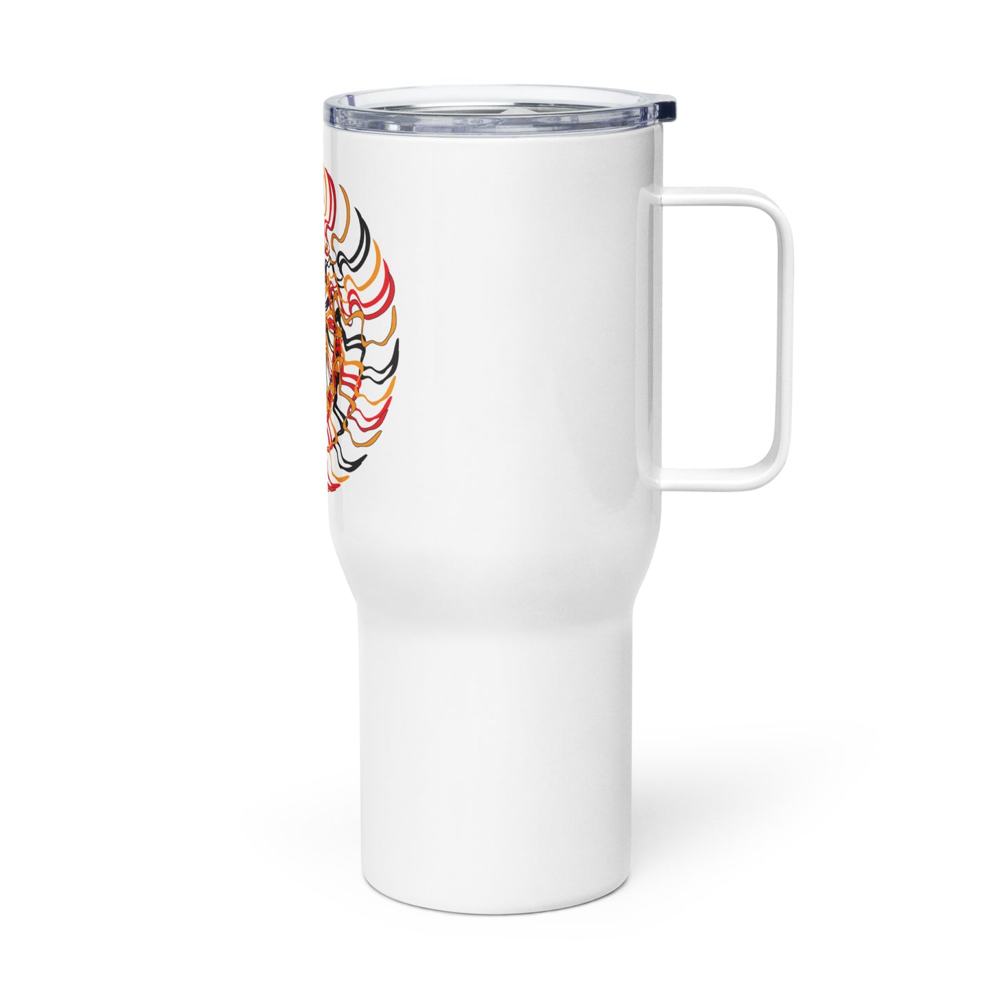 Travel mug with a handle