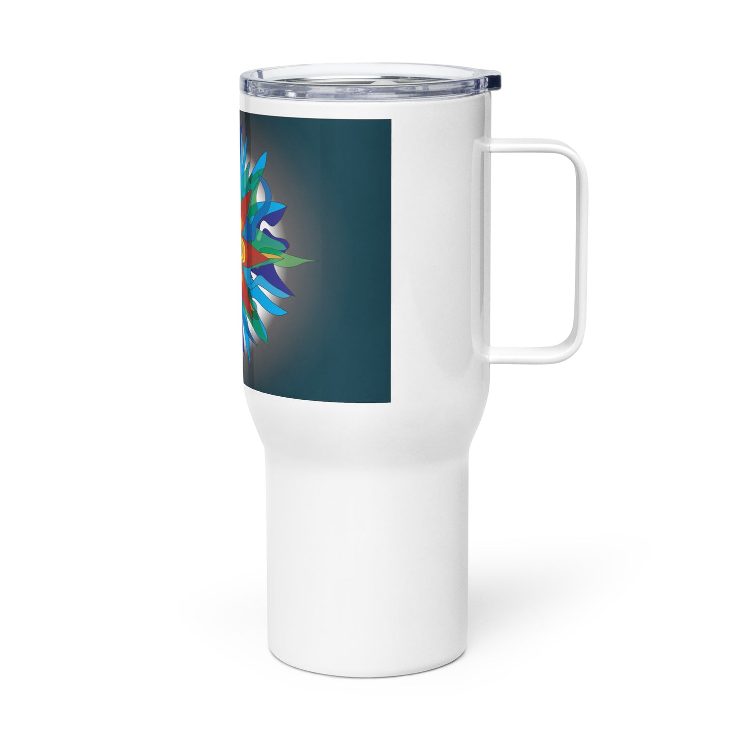 Travel mug with a handle