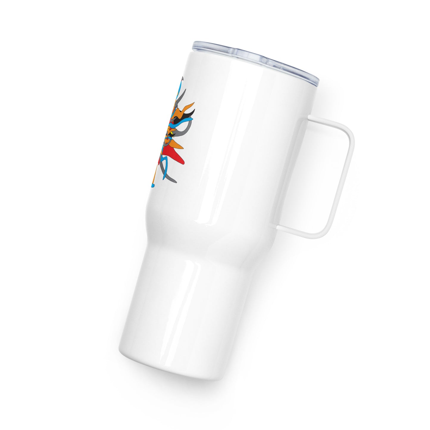 Travel mug with a handle