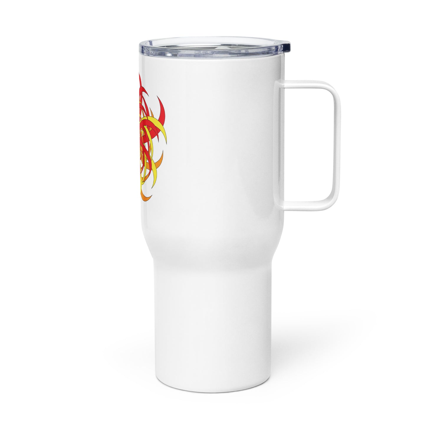 Travel mug with a handle