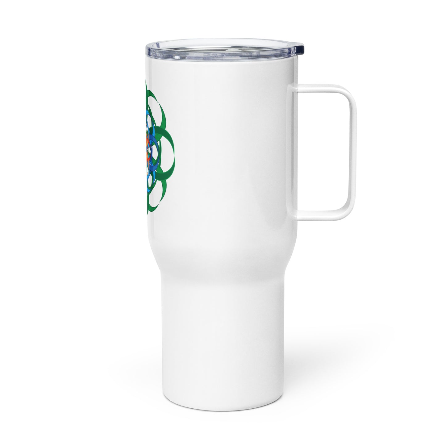 Travel mug with a handle