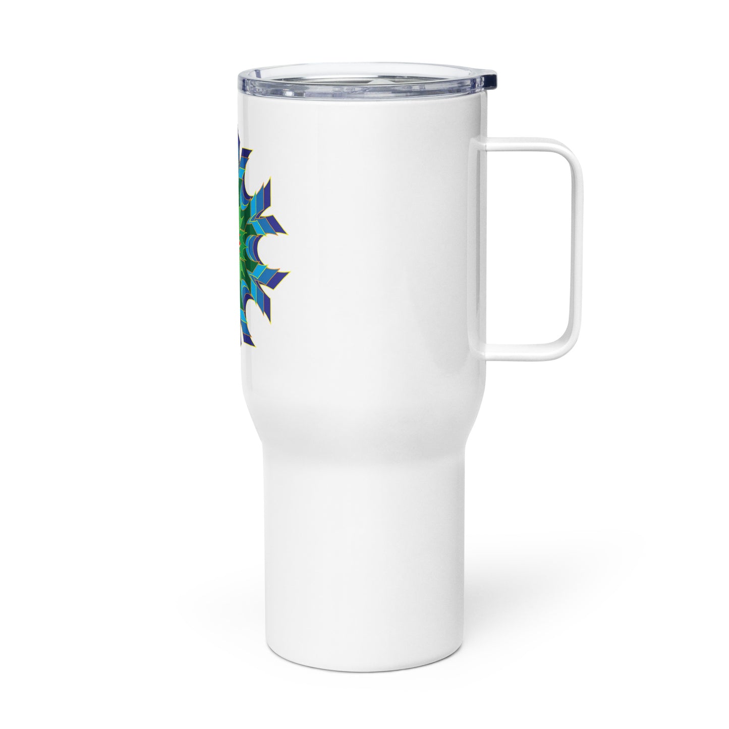 Travel mug with a handle