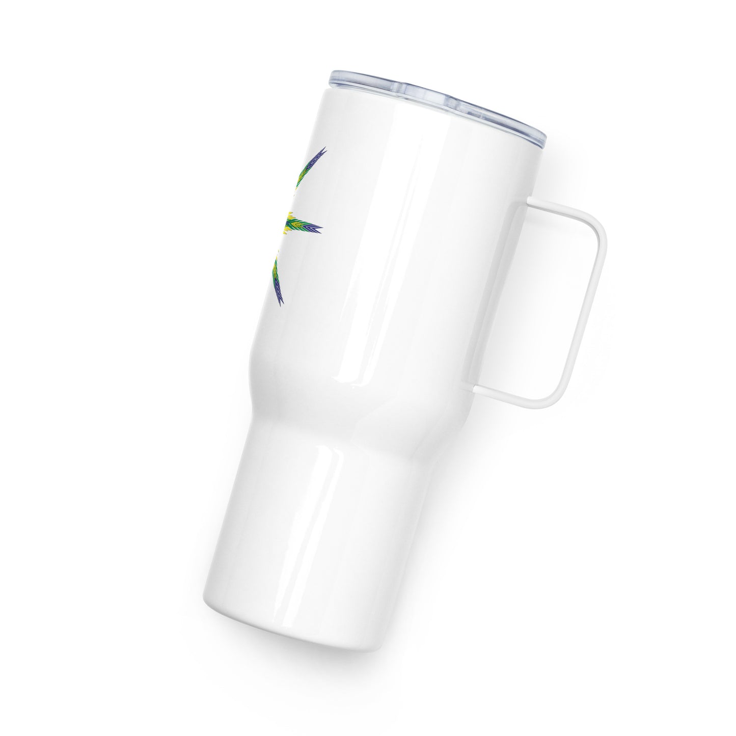 Travel mug with a handle