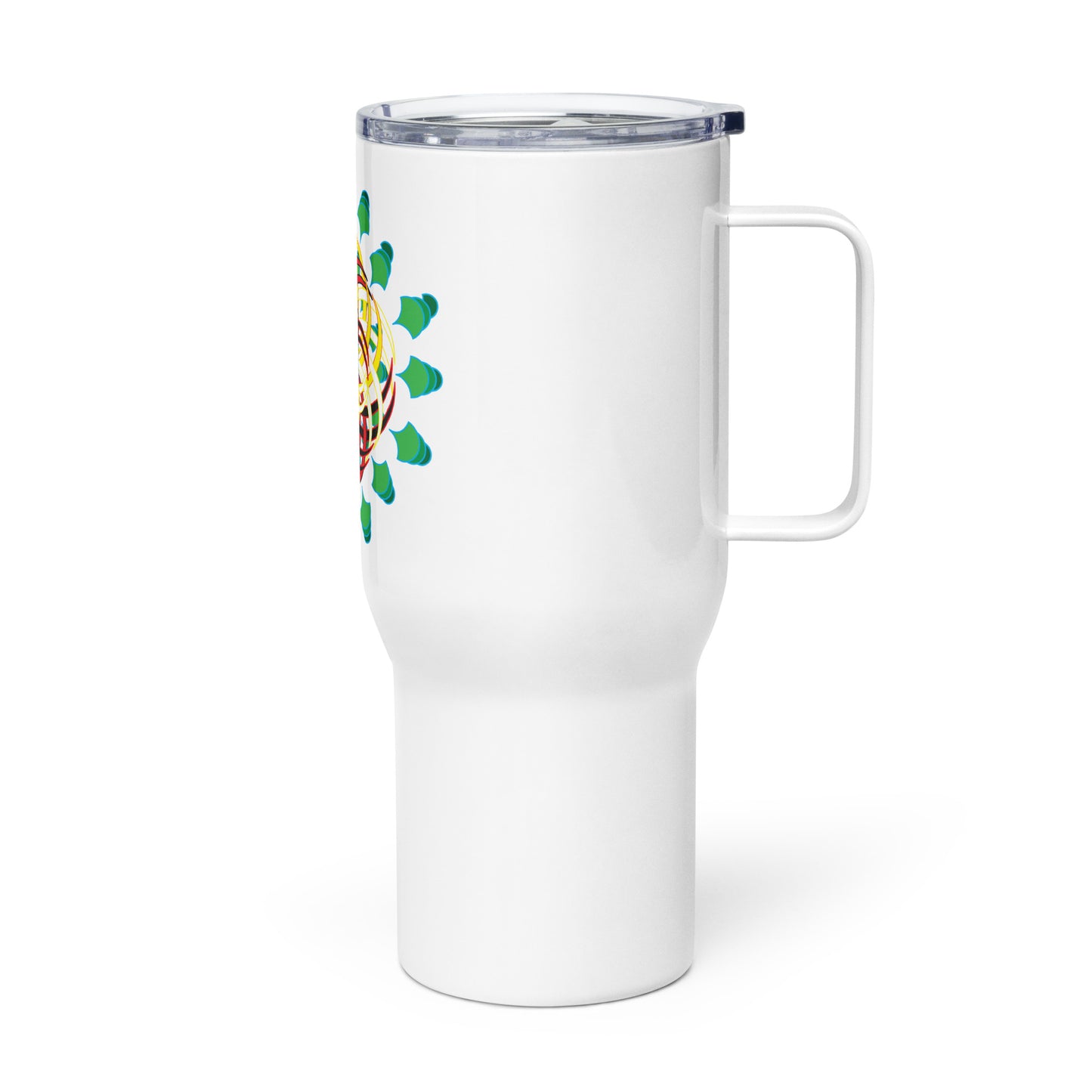 Travel mug with a handle