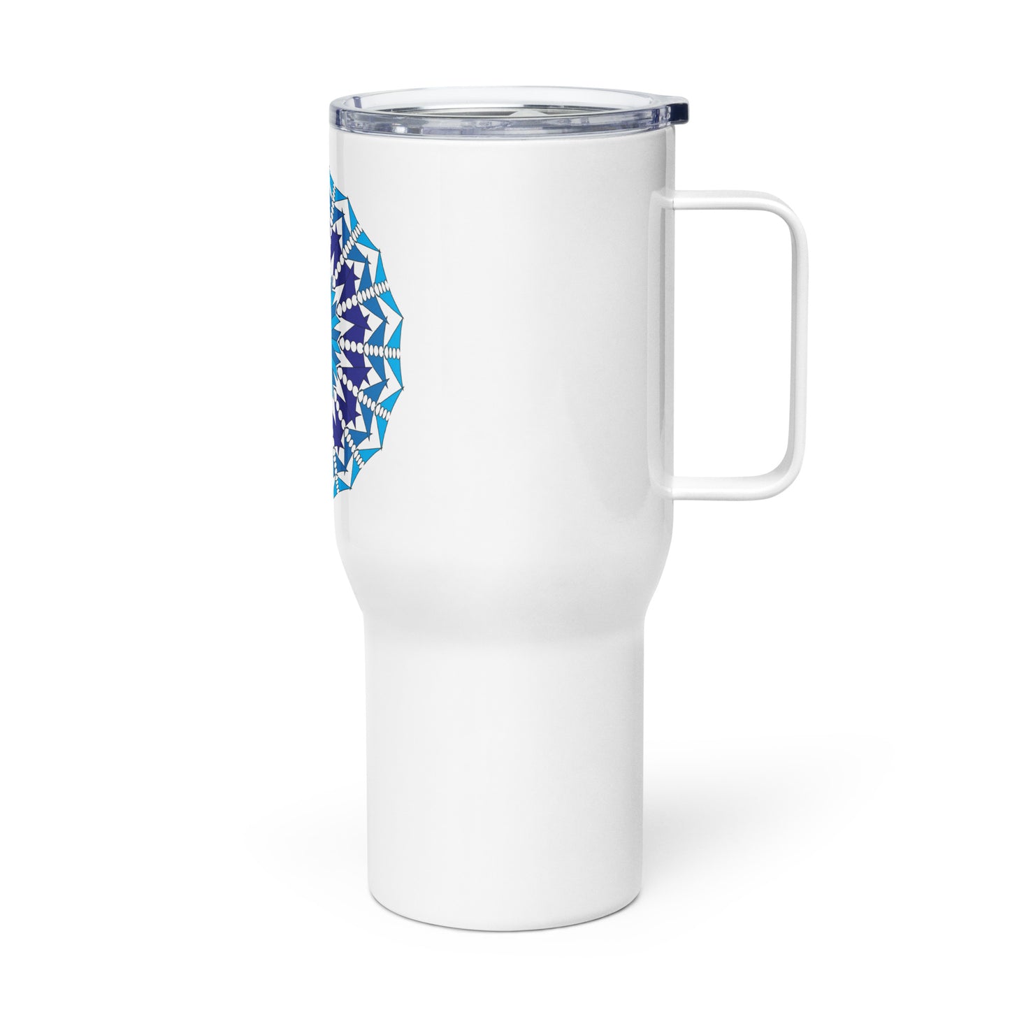 Travel mug with a handle