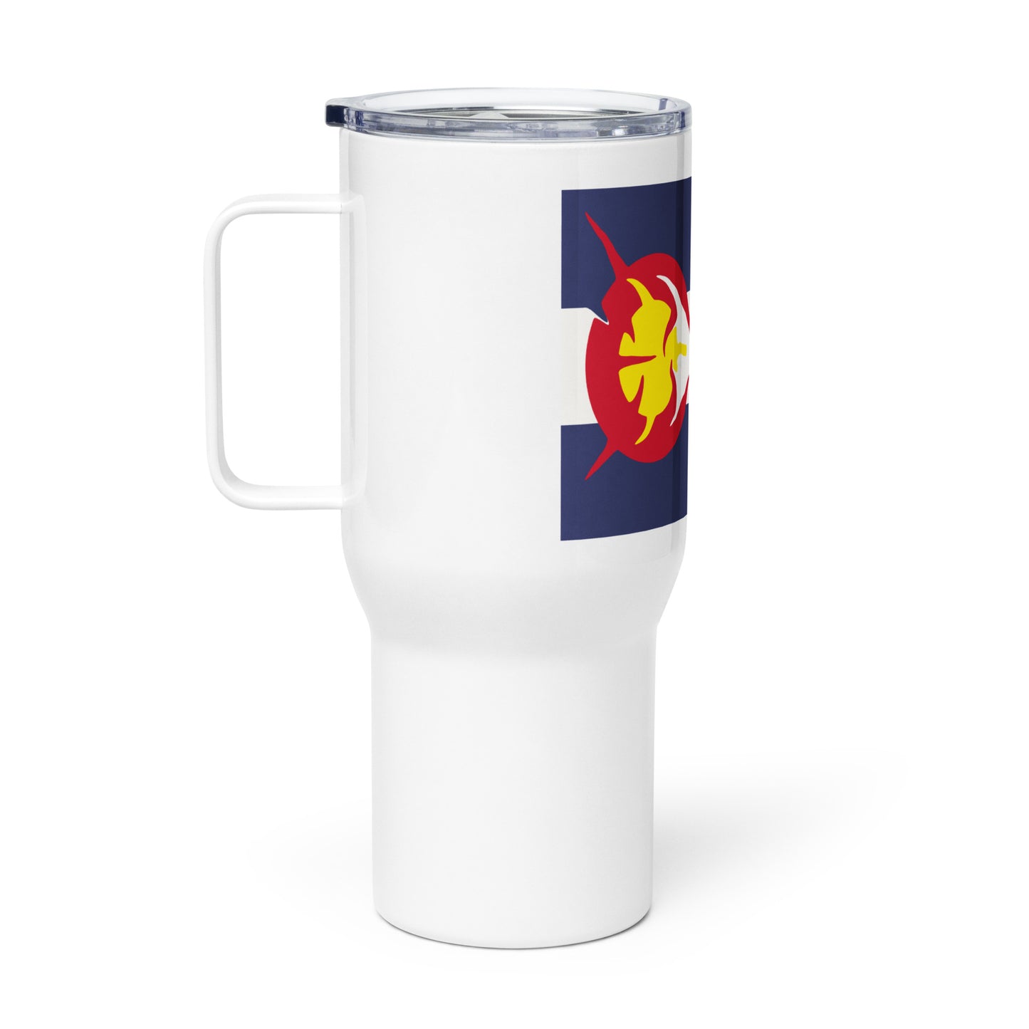 Travel mug with a handle