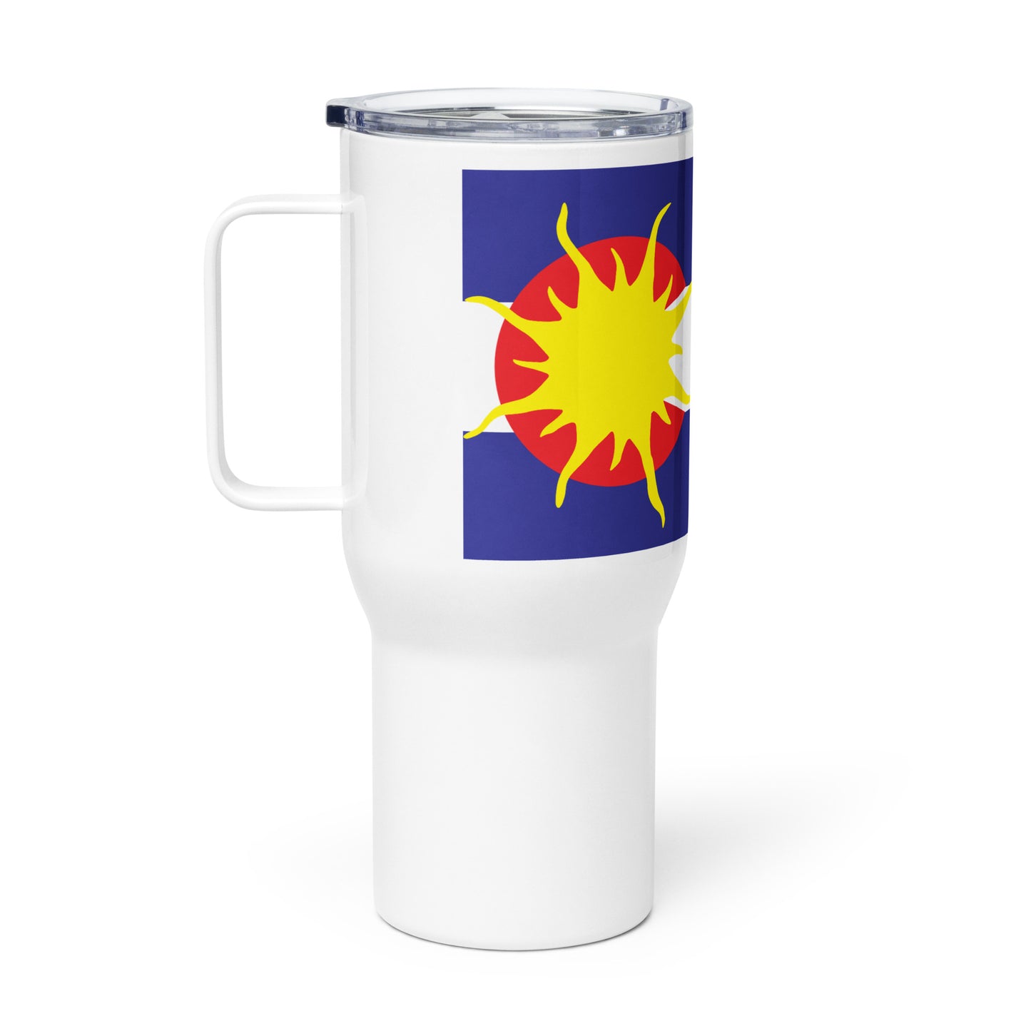 Travel mug with a handle