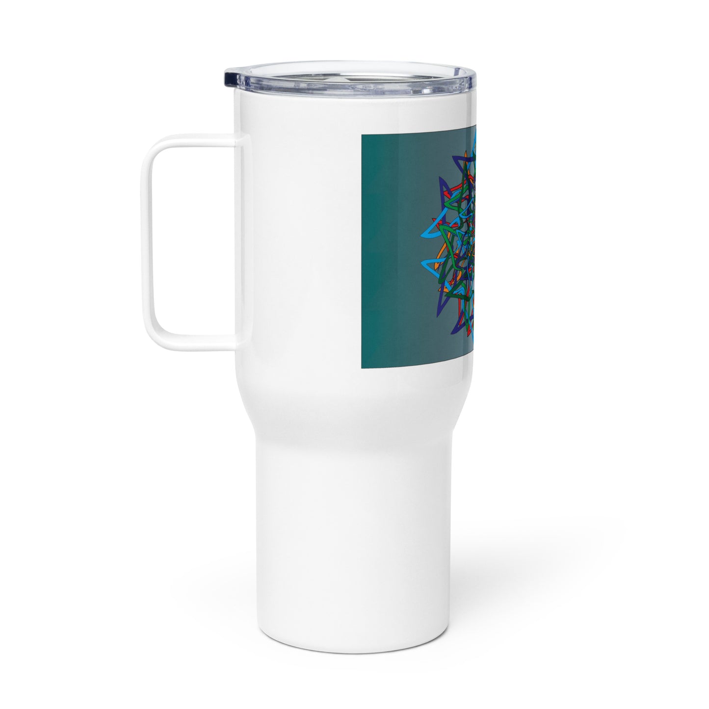 Travel mug with a handle