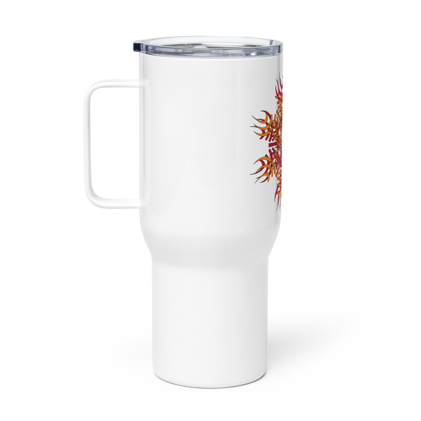 Travel mug with a handle