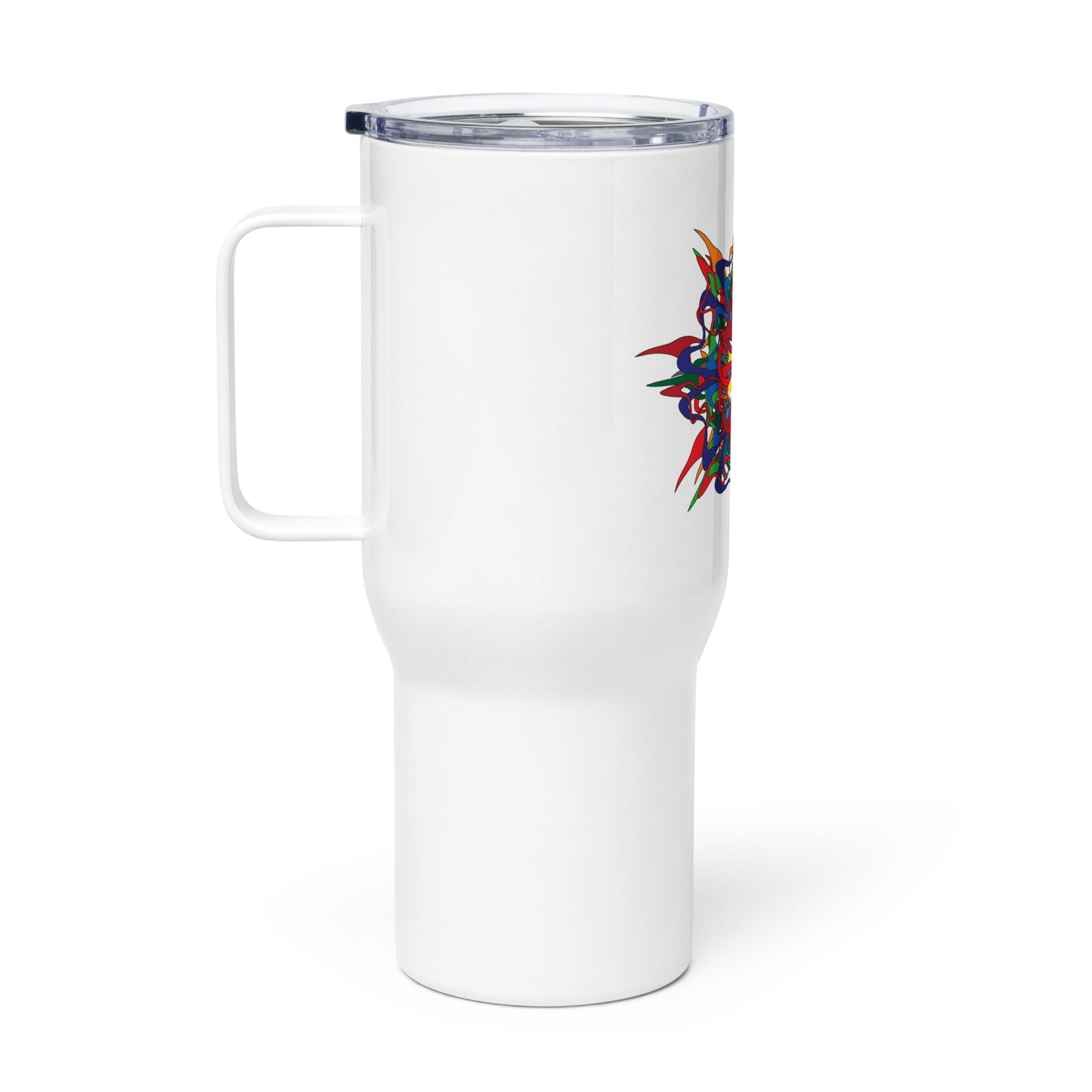 Travel mug with a handle