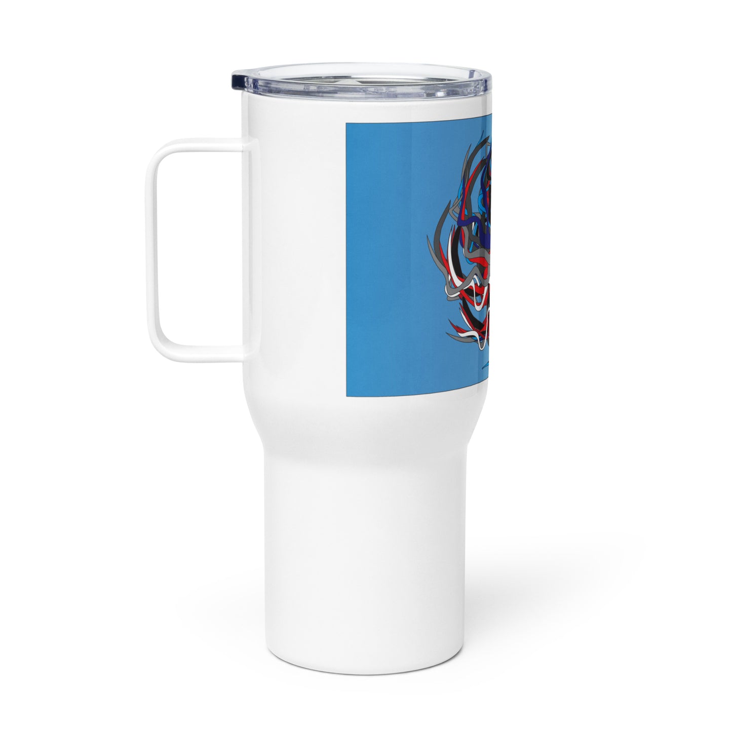 Travel mug with a handle