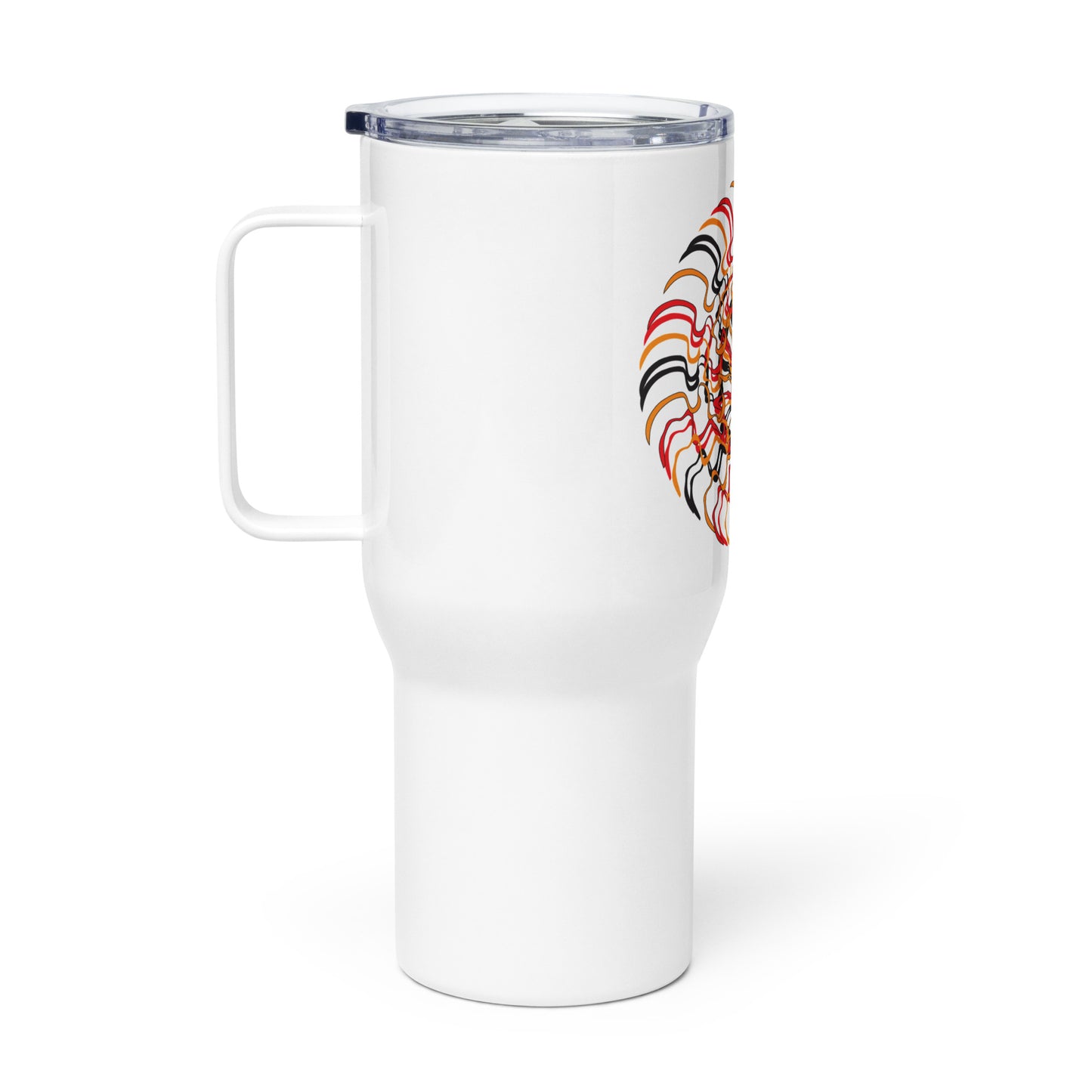 Travel mug with a handle