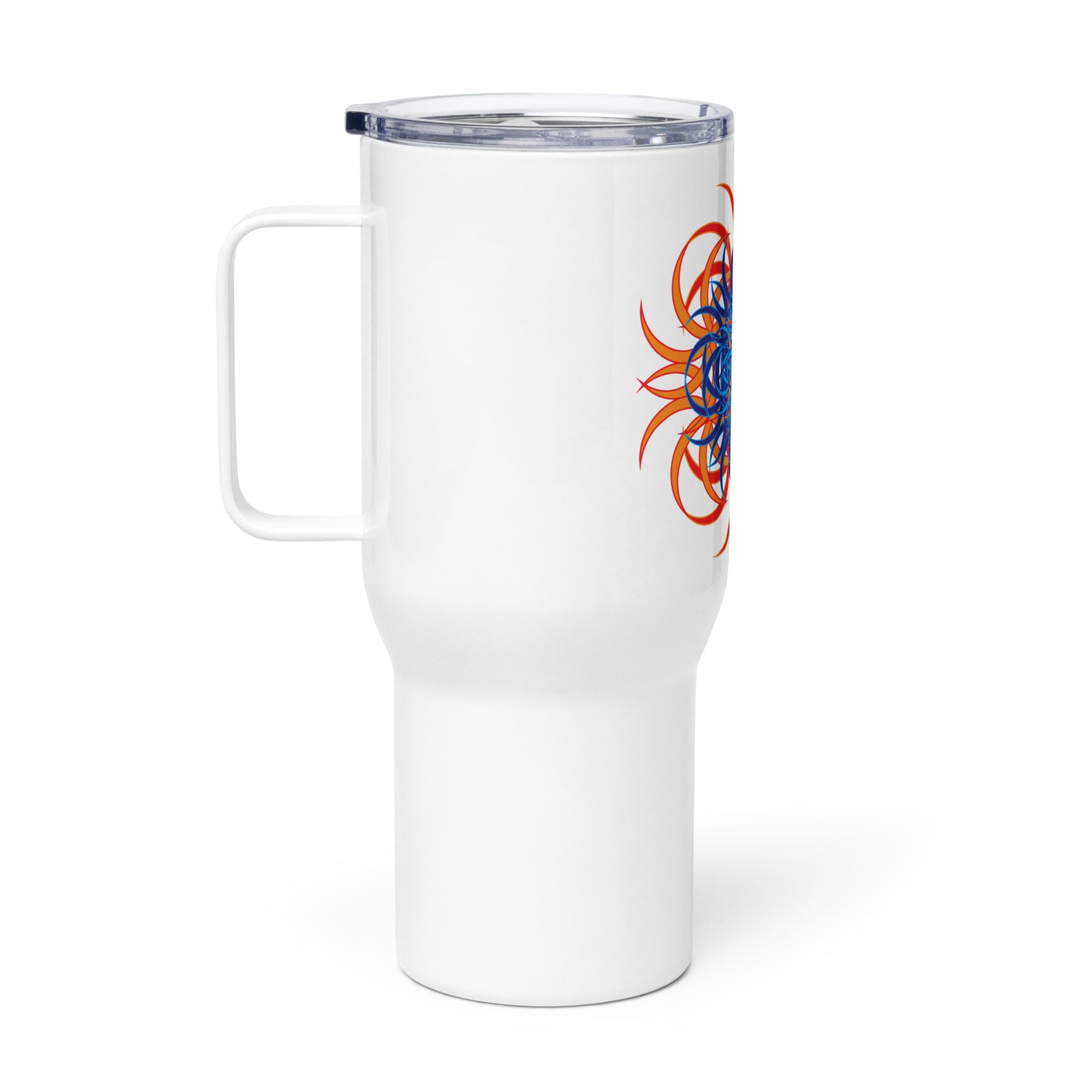 Travel mug with a handle