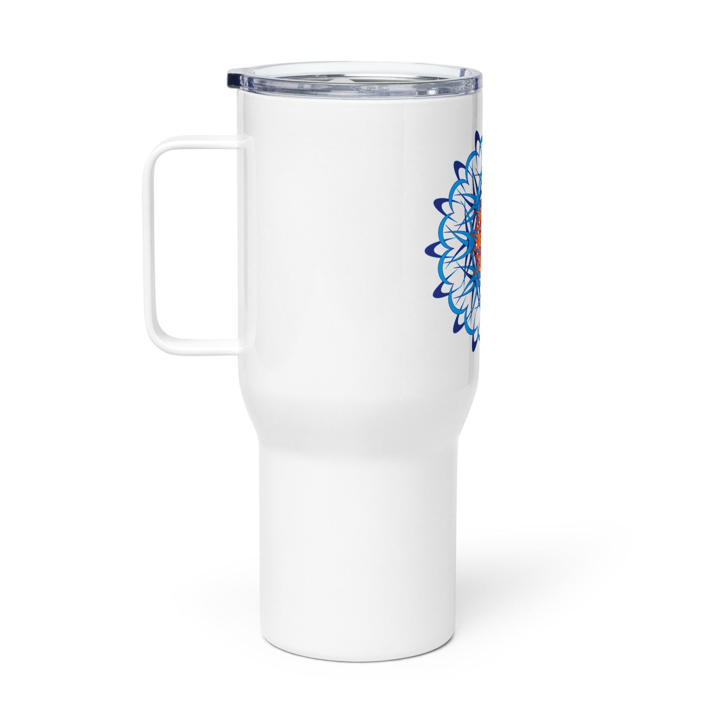 Travel mug with a handle