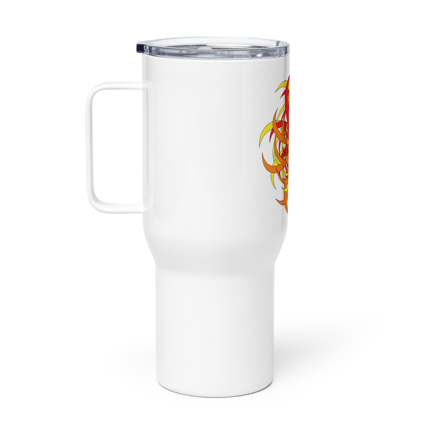 Travel mug with a handle