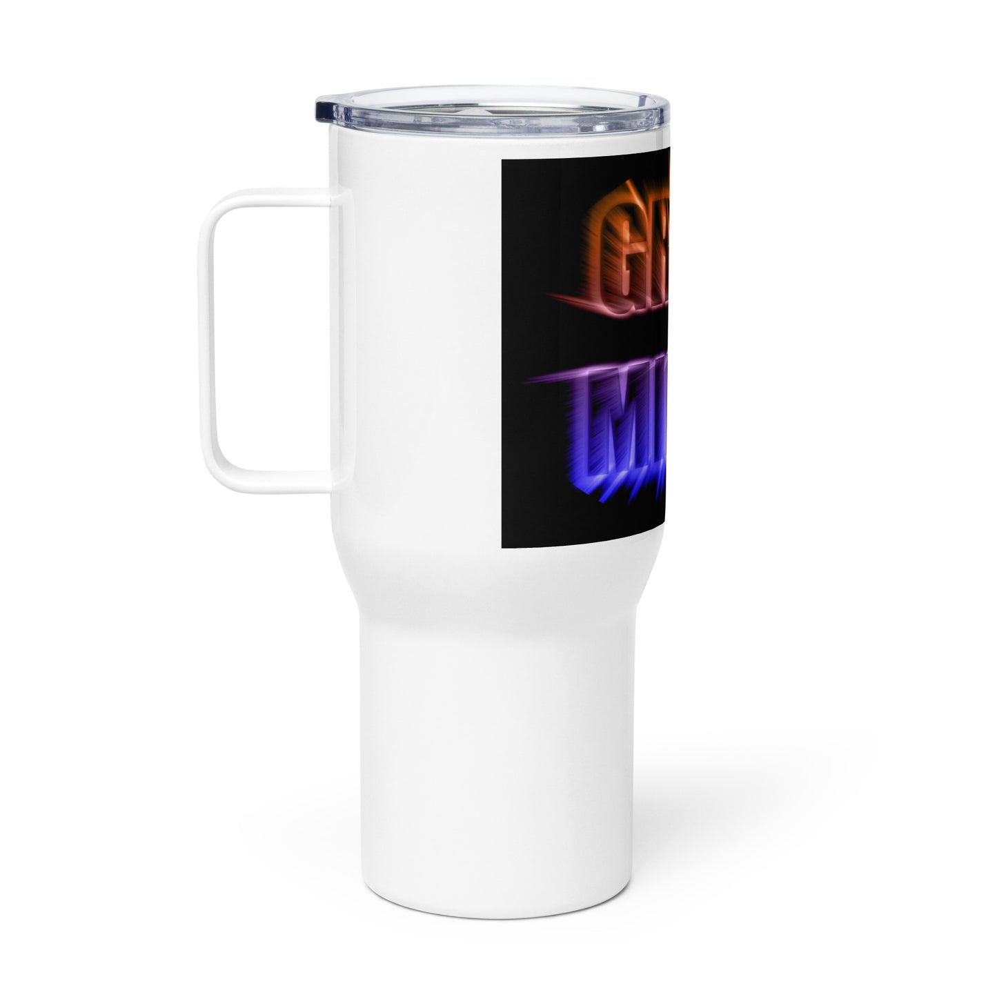 Travel mug with a handle