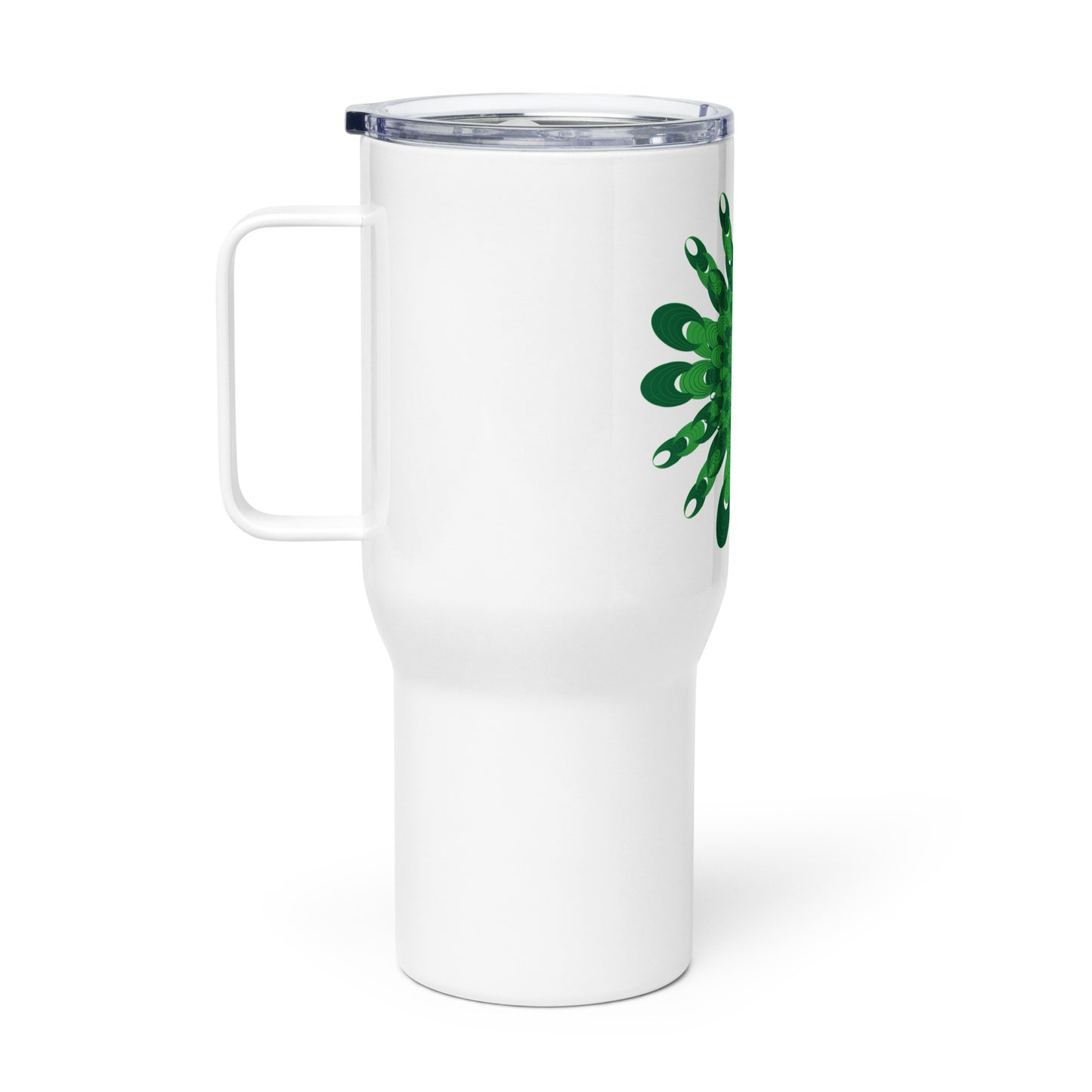 Travel mug with a handle