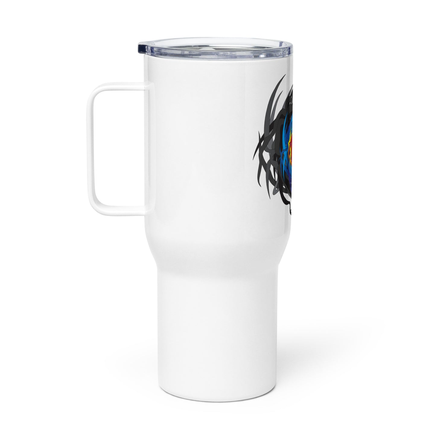 Travel mug with a handle