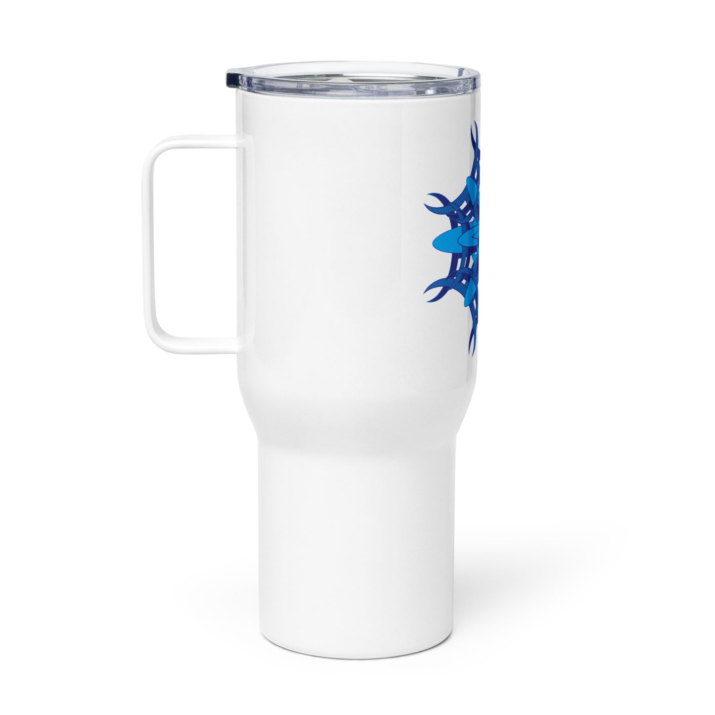 Travel mug with a handle