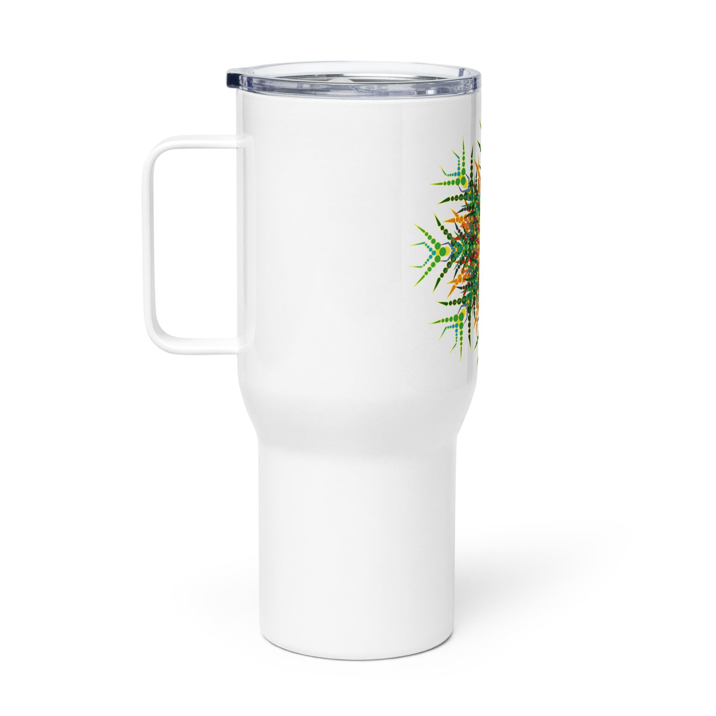 Travel mug with a handle