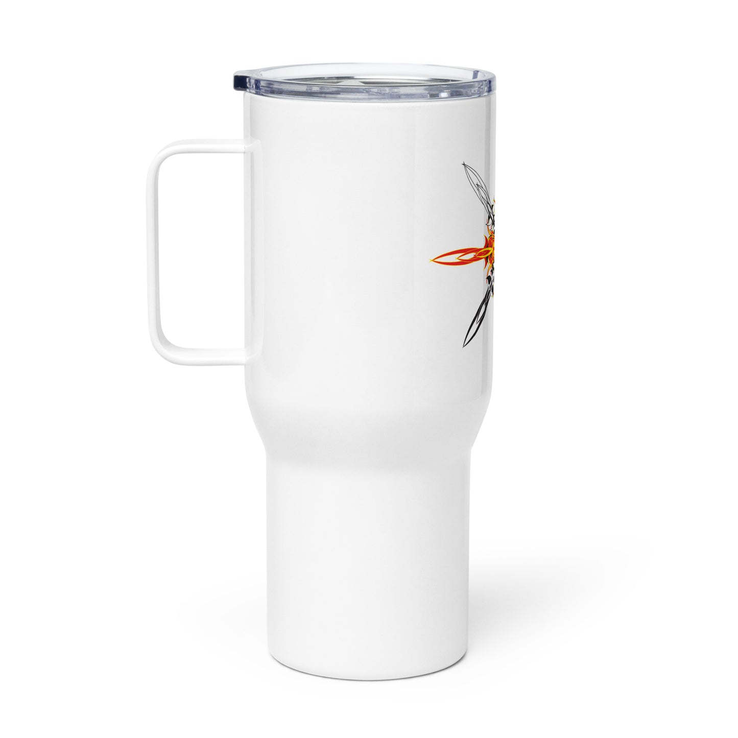 Travel mug with a handle