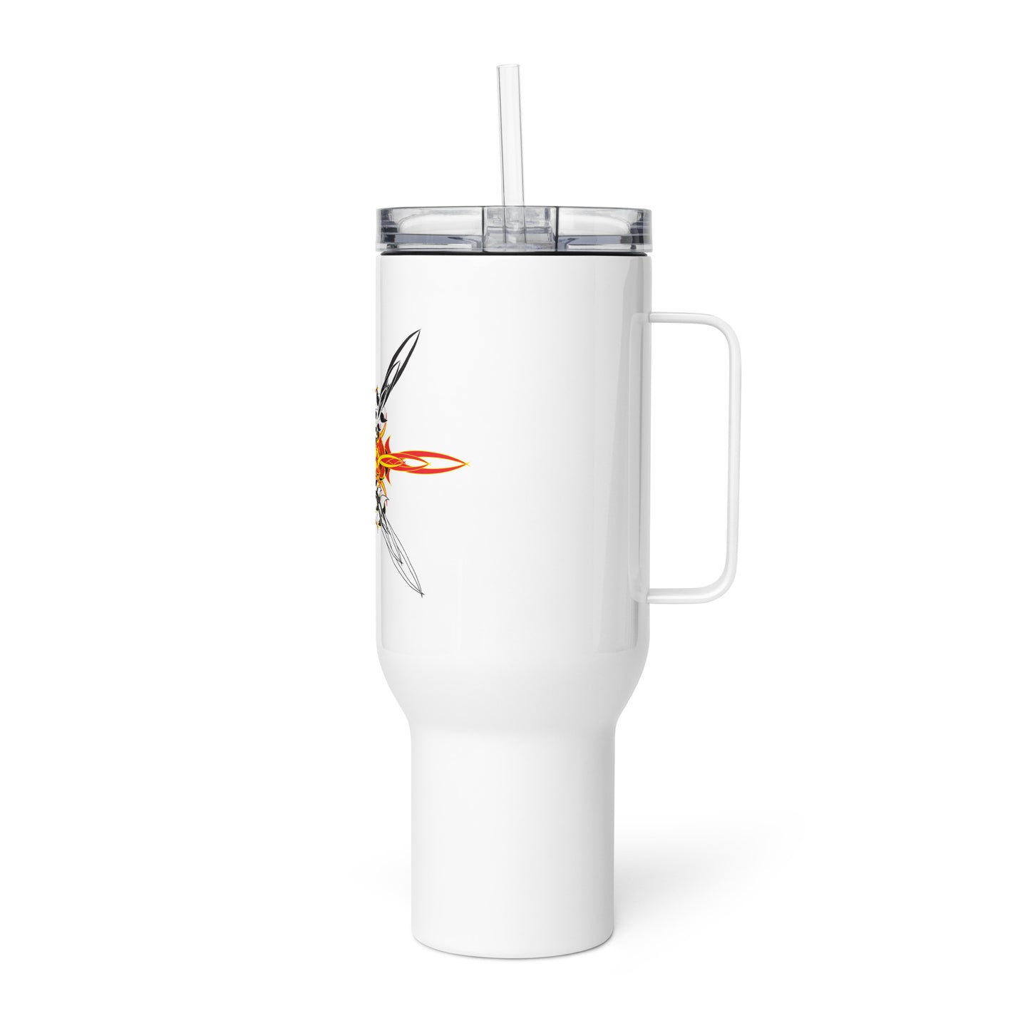 Travel mug with a handle