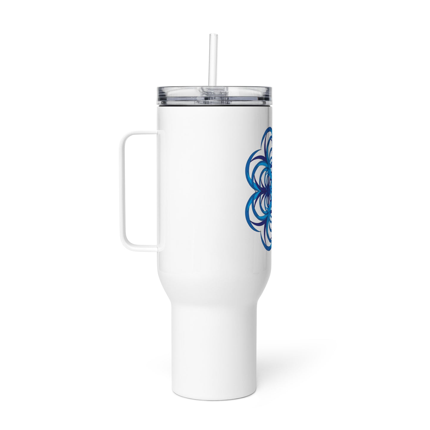 Travel mug with a handle